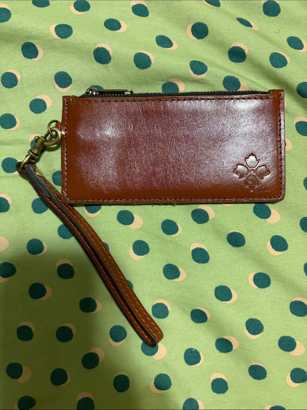 Leather Wristlet Card Case - Brown